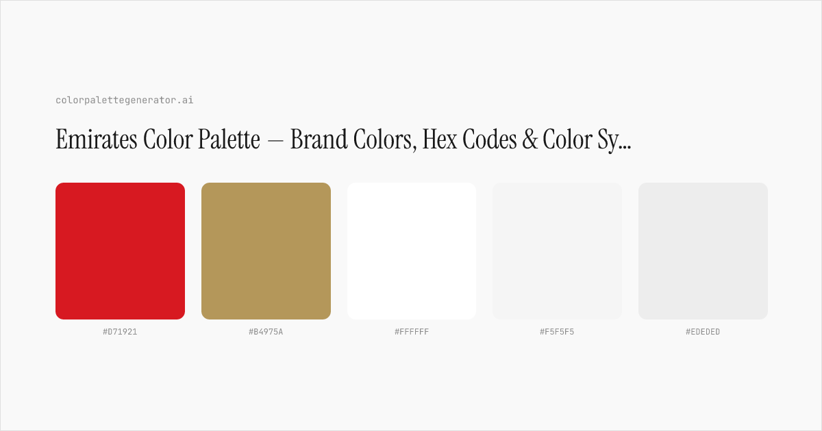 Emirates Color Palette — Brand Colors, Hex Codes & Color System