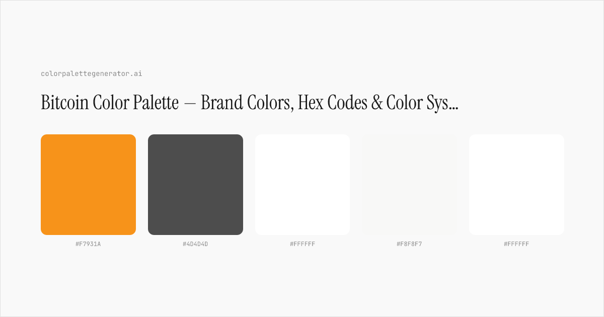 Bitcoin Color Palette — Brand Colors, Hex Codes & Color System