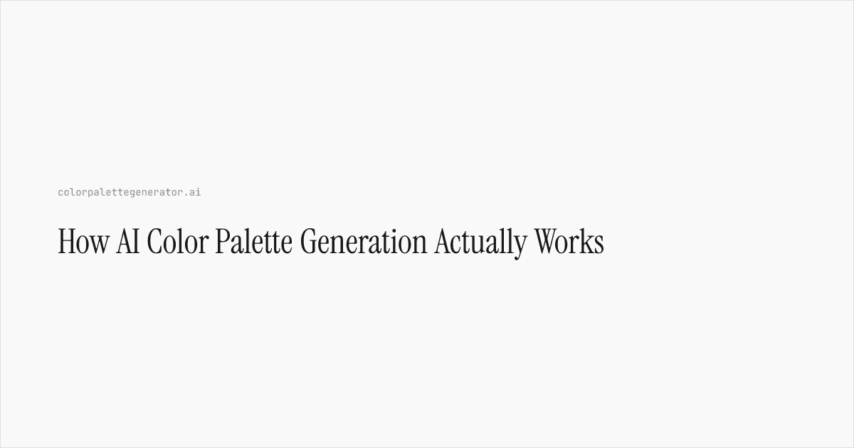 How AI Color Palette Generation Actually Works